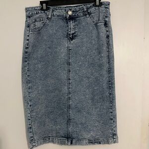 BeGirl large - Classic Light Wash MIDI Denim Pencil Skirt - Women's